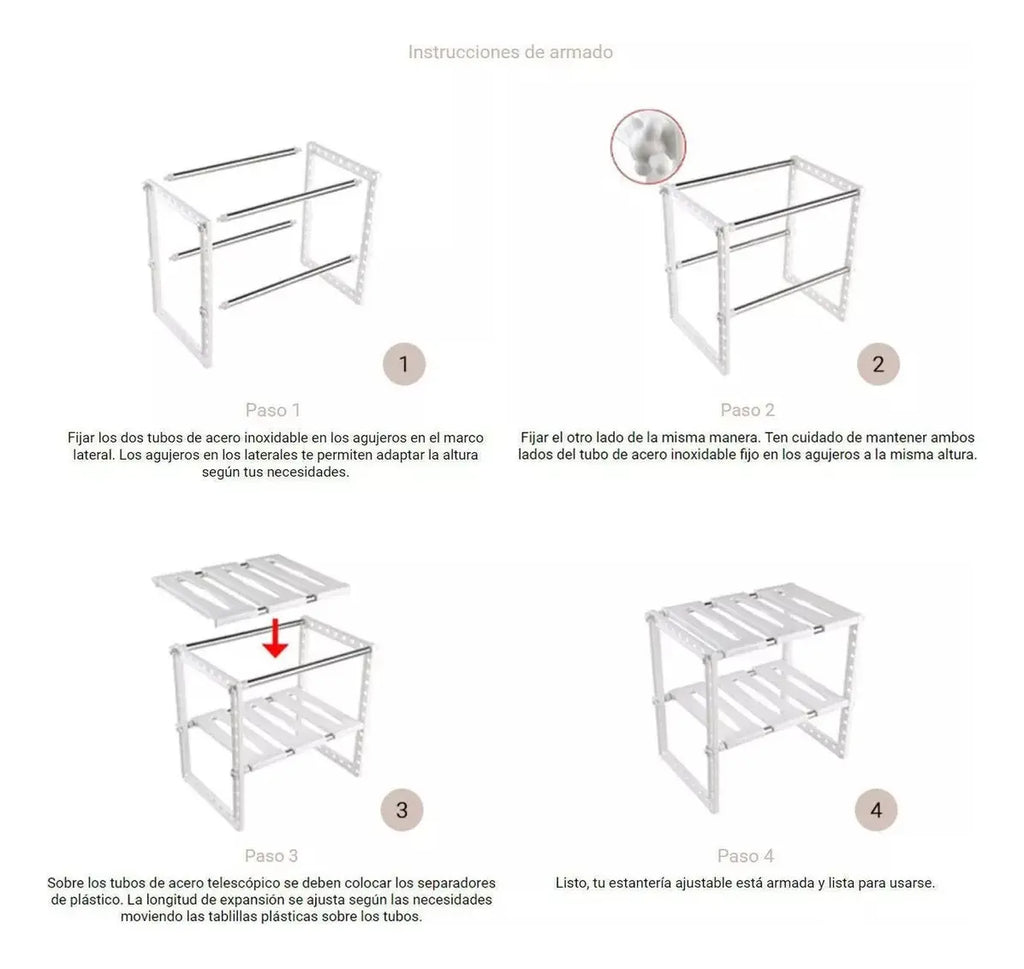 Organizador Doble de Acero Inoxidable