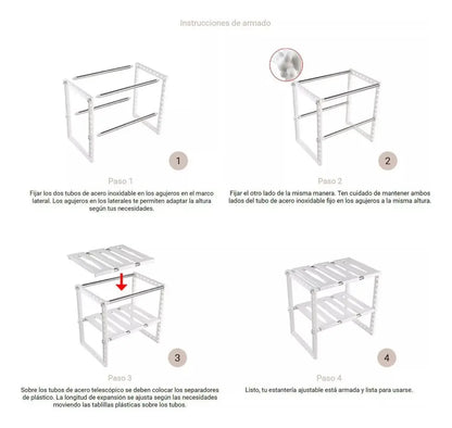 Organizador Doble de Acero Inoxidable